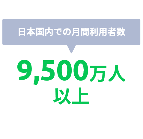 日本国内での月間利用者数9,200万人以上